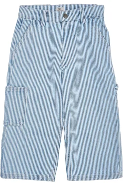 GOTS Twill-cargobyxa Med Justerbar Midja Denim Blue Stripe>Copenhagen Colors Clearance