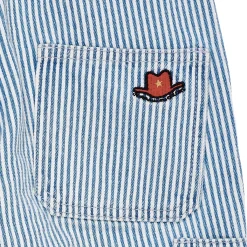 GOTS Twill-cargobyxa Med Justerbar Midja Denim Blue Stripe><noscript><img width=