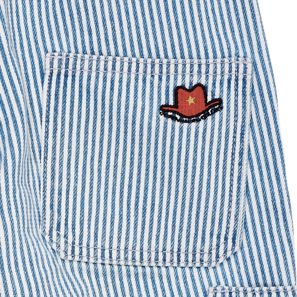 GOTS Twill-cargobyxa Med Justerbar Midja Denim Blue Stripe>Copenhagen Colors Clearance
