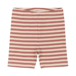 GOTS Uni Ribbade Shorts Old Rose Striped>The New Siblings New