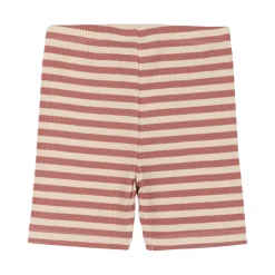 GOTS Uni Ribbade Shorts Old Rose Striped>The New Siblings New