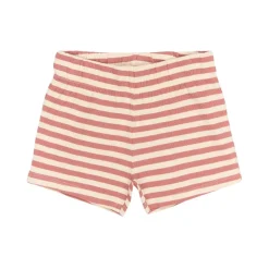 GOTS Uni Ribbade Shorts Old Rose Striped>The New Siblings Clearance