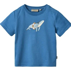 GOTS Walter T-shirt Blue>Wheat Clearance