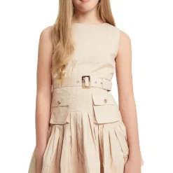 Greer Poplin Klänning Tan><noscript><img width=