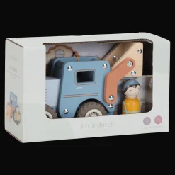 Grävmaskin Med Träfigur Blue>Little Dutch Sale
