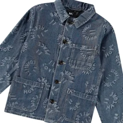 Halley Denim Jacket Word Smiles><noscript><img width=