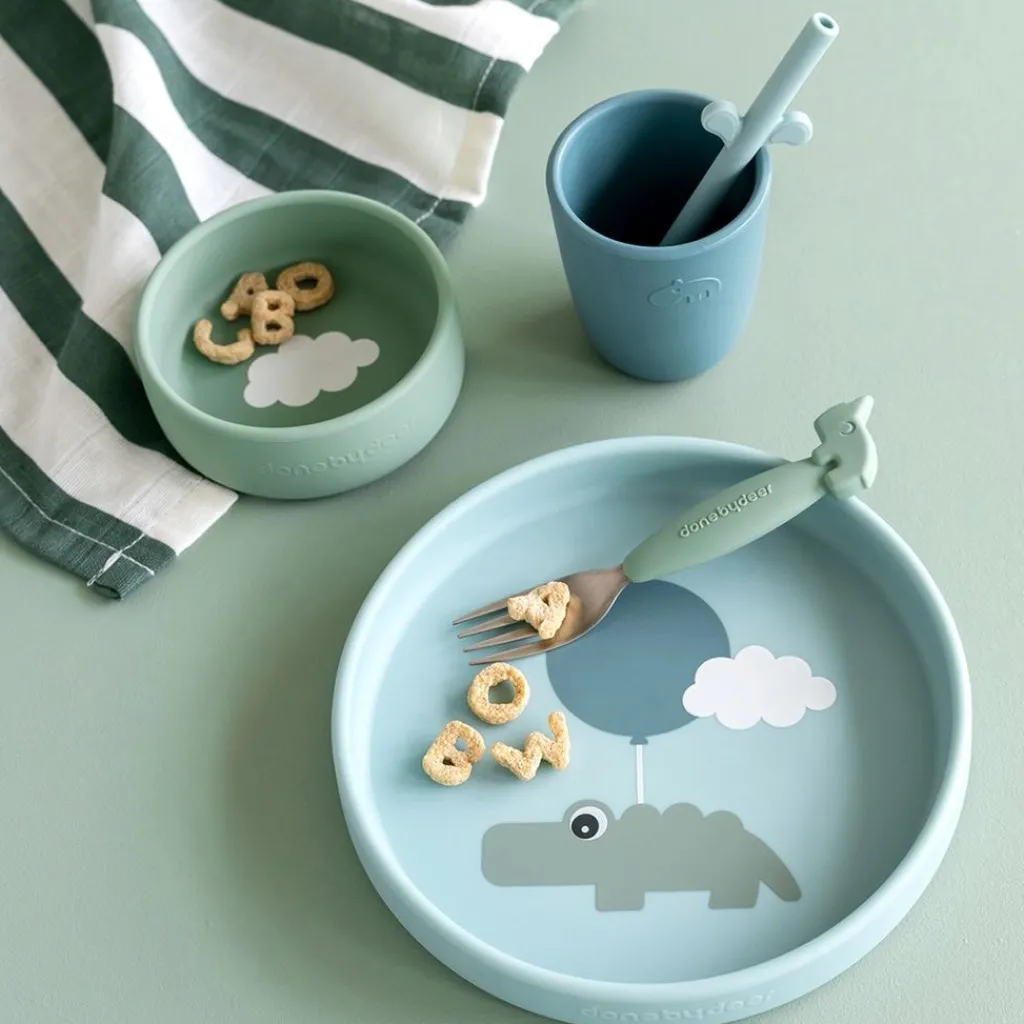 Happy Clouds Barnservis Blå>Done by Deer Best