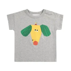 Happy Dog Baby T-shirt Heather Grey>Bobo Choses Sale