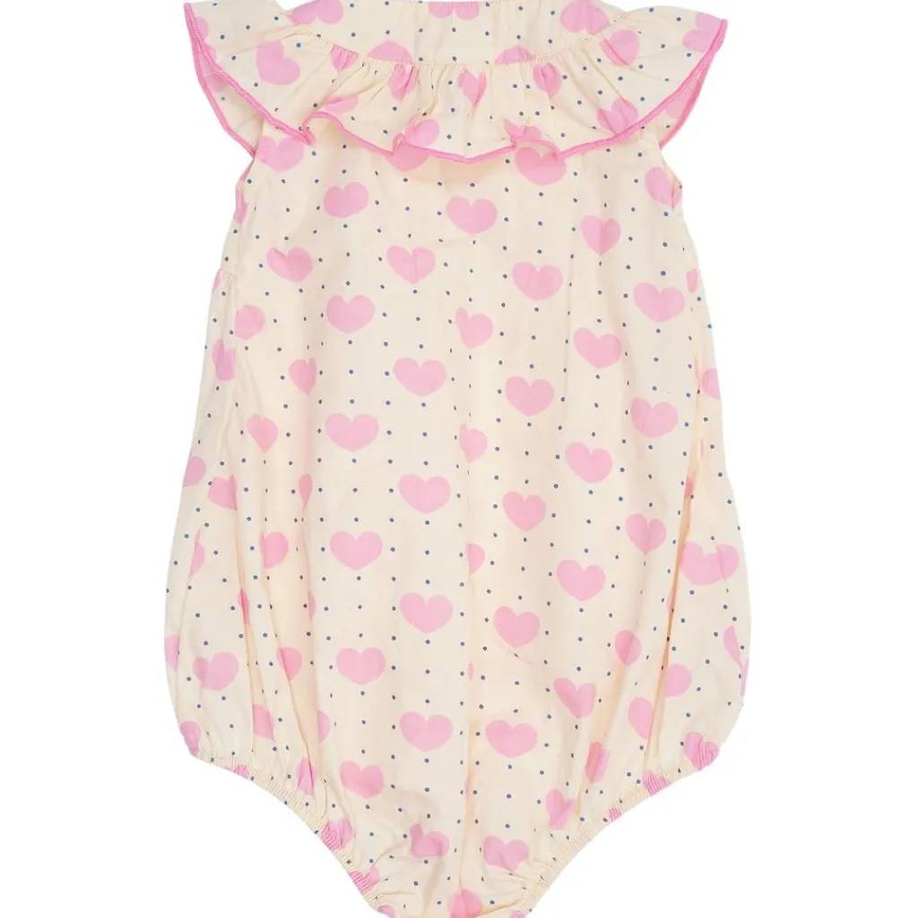 Heart & Dots Romper Med Volang Heart Aop>Copenhagen Colors New