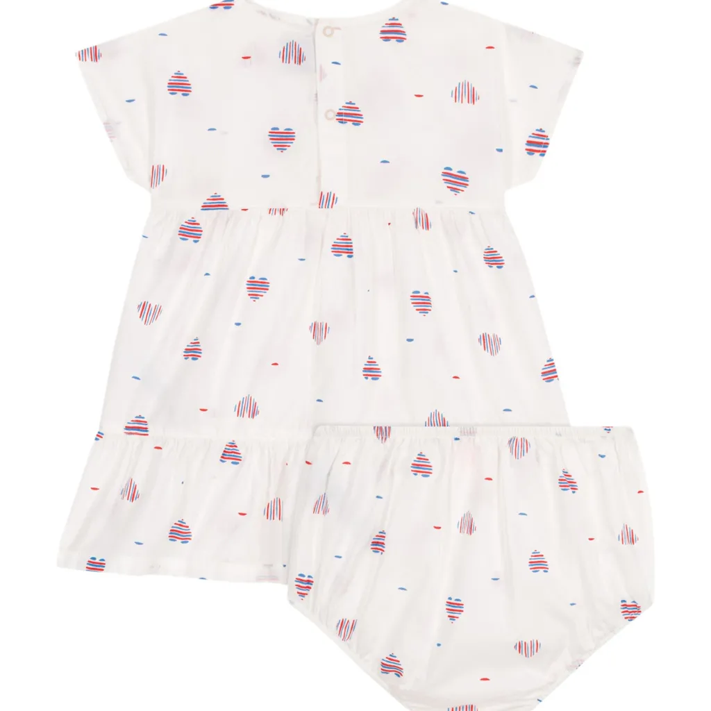 Hearts Klänning I Bomull Med Bloomer Avalanche Multicolor>Petit Bateau Best
