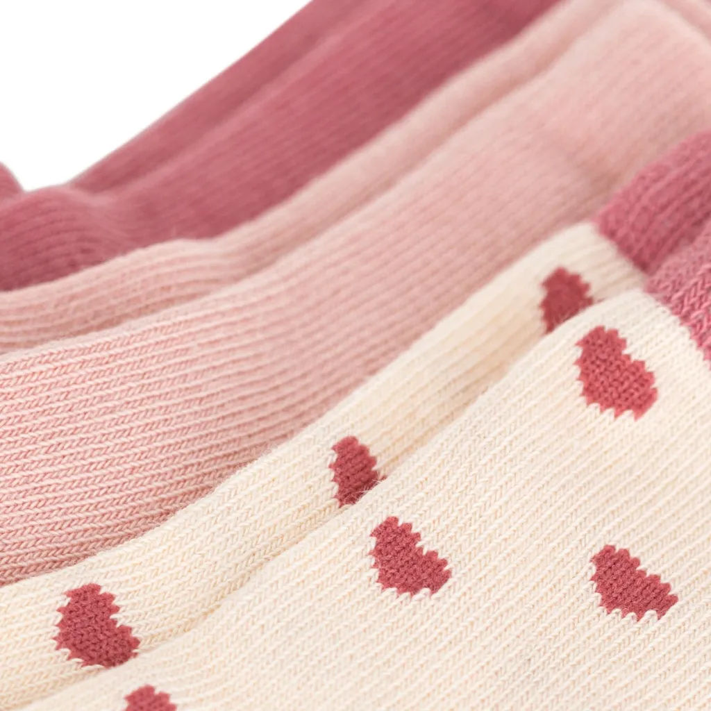 Hearts 3-pack Bomullsstrumpor Pink>Petit Bateau Hot