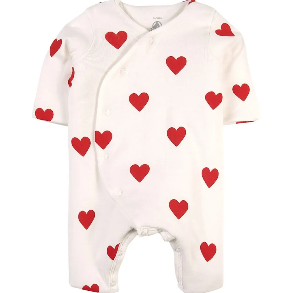 Hjärtmönstrad Bodysuit Gräddvit>Petit Bateau New