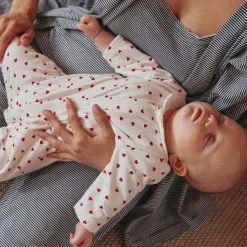 Hjärtmönstrad Bodysuit Gräddvit>Petit Bateau New