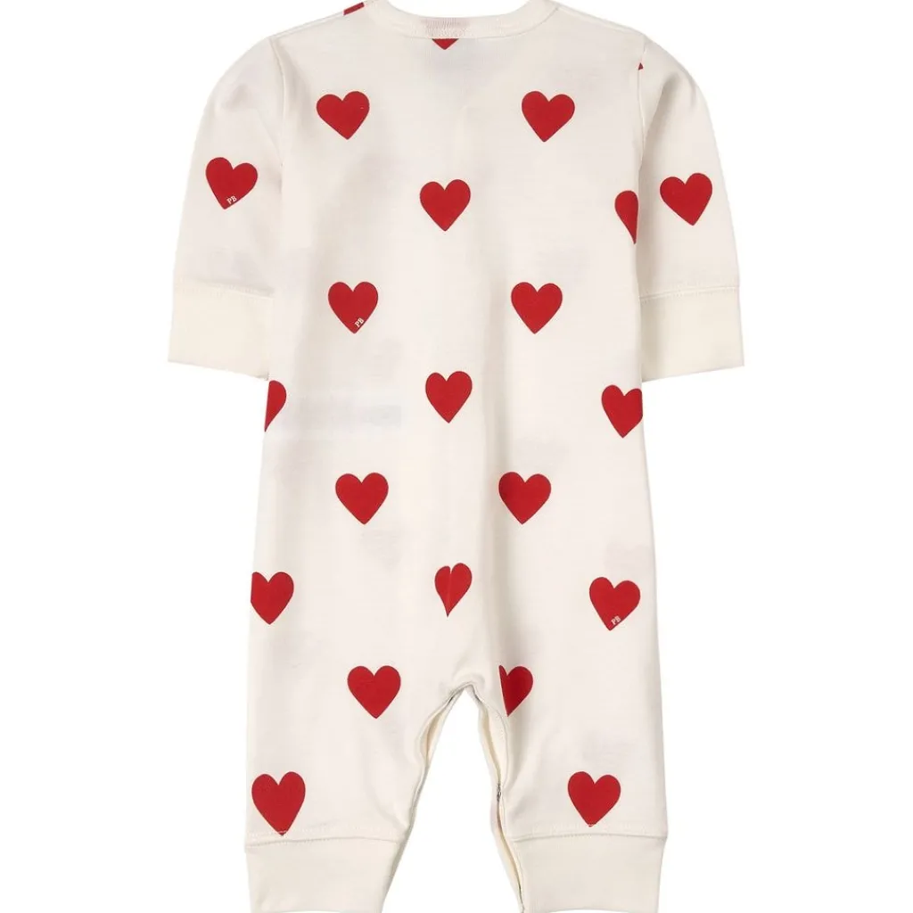 Hjärtmönstrad Bodysuit Vit>Petit Bateau Outlet