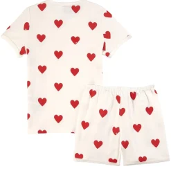 Hjärtmönstrad Pyjamas Vit>Petit Bateau