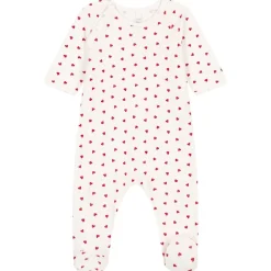 Hjärtmönstrad Sparkdräkt Gräddvit>Petit Bateau New