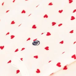 Hjärtmönstrad Sparkdräkt Gräddvit>Petit Bateau New