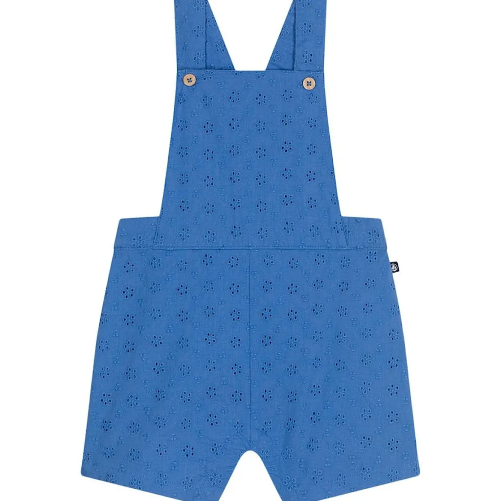 Hängselshorts Med Anglaise-brodyr Blå>Petit Bateau Best