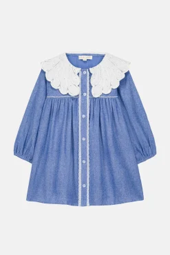 Hyacinte Vävd Klänning Blue Chambray><noscript><img width=