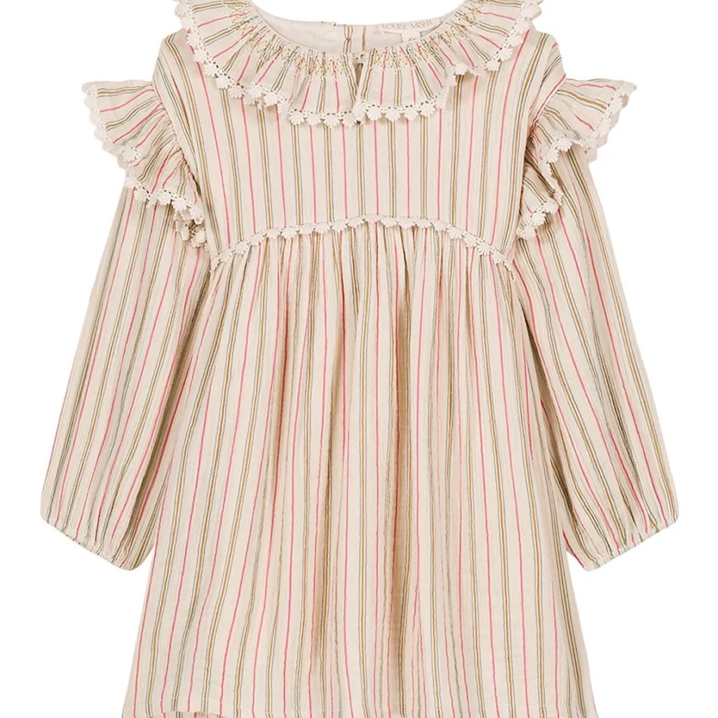 Illi Randig Baby-klänning Gräddvit>Louise Misha Clearance