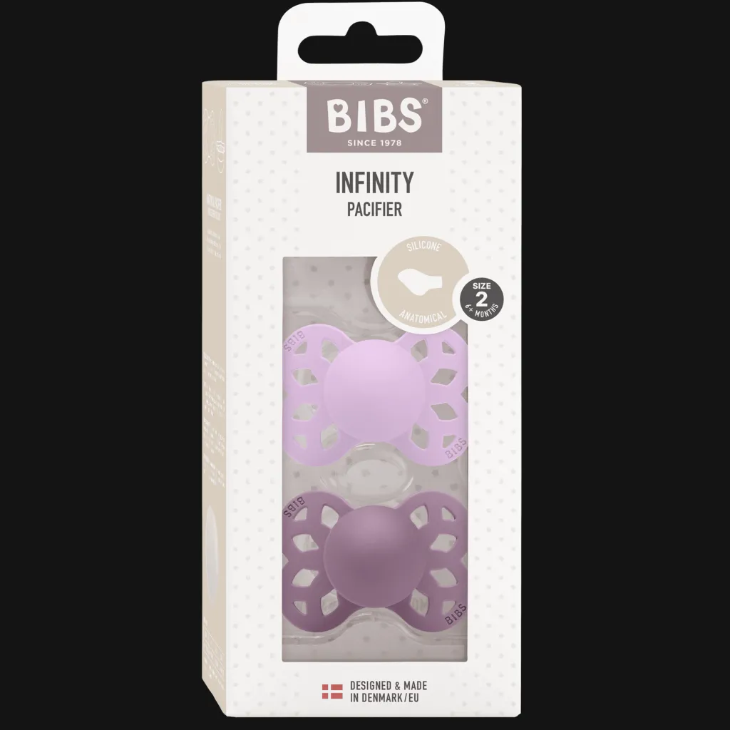 Infinity 2-pack Anatomiska Silikonnappar Violet Sky Mauve>BIBS Discount