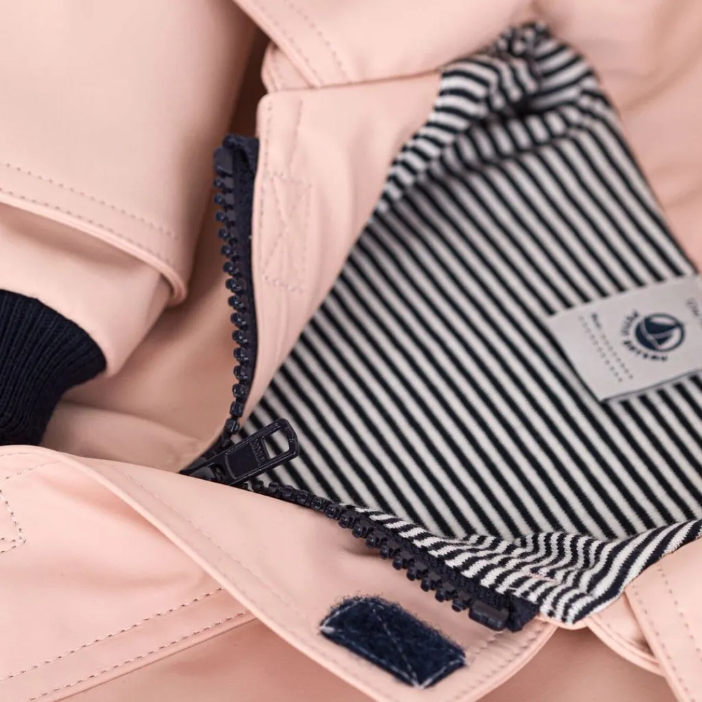 Jersey-fodrad Regnjacka Ljusrosa>Petit Bateau Clearance