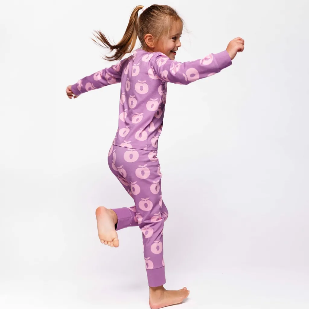 Jubilee Nattlinne Set Med Äpplen Lila Purple Iris>Småfolk New