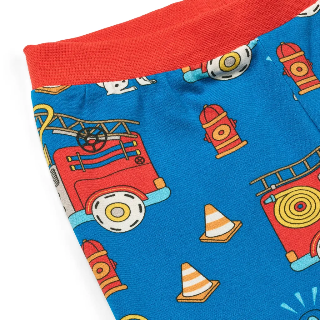 Jubilee With Fire Truck Nattkläder Set Brilliant Blue>Småfolk Clearance