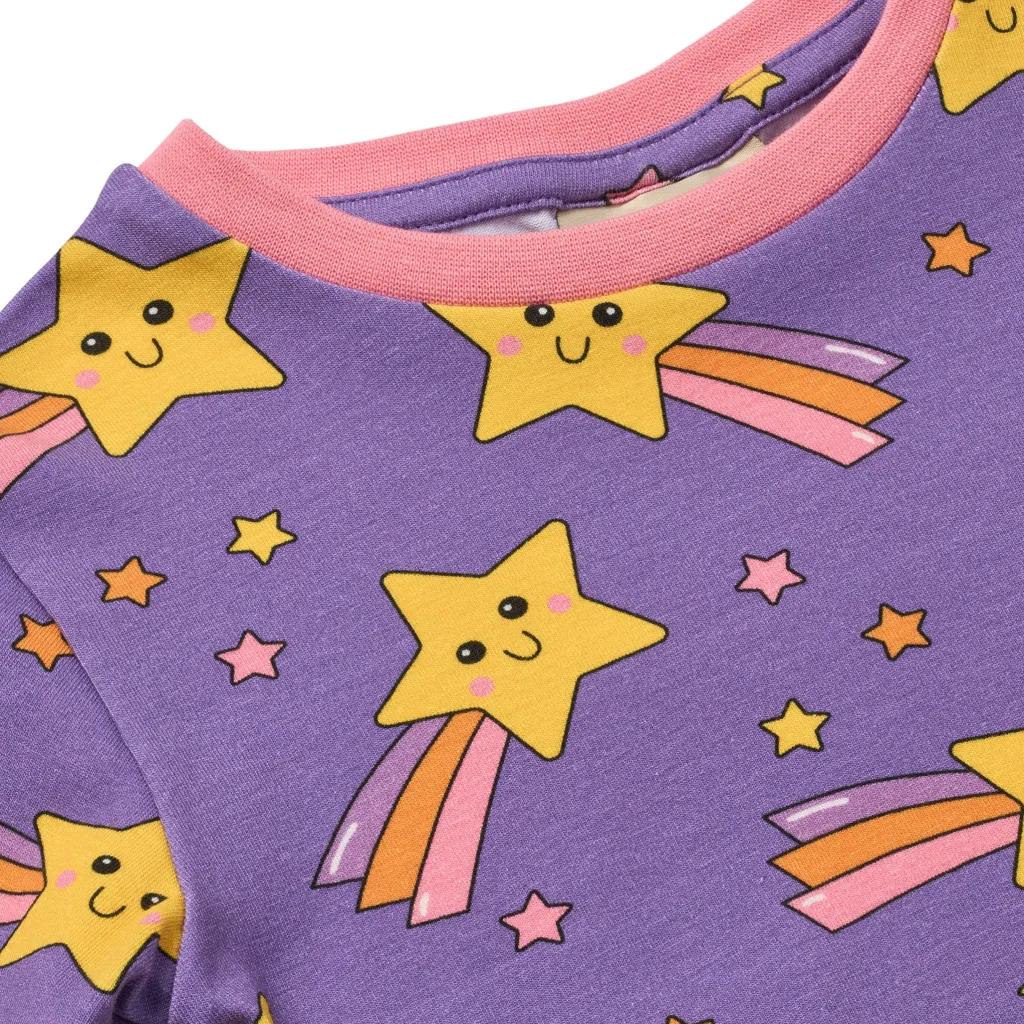 Jubilee With Shooting Stars Nattkläder Set Royal Purple>Småfolk Clearance