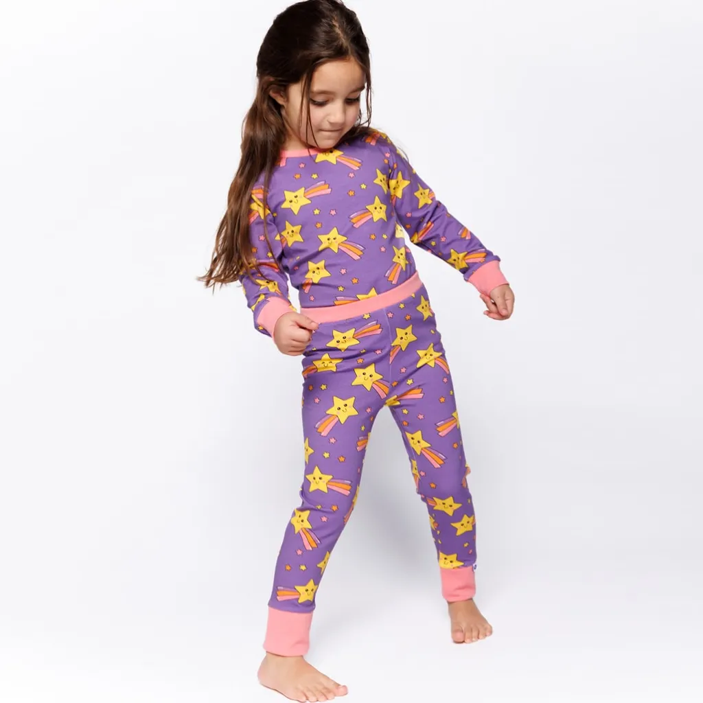 Jubilee With Shooting Stars Nattkläder Set Royal Purple>Småfolk Clearance