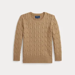 Kabelstickad Tröja Camel>Ralph Lauren Clearance