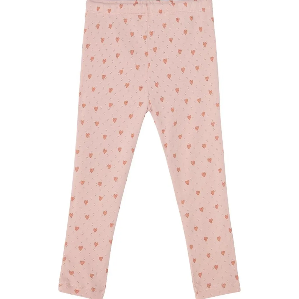 Kalle GOTS Hjärtmönstrade Leggings Aprikosfärgad>Buddy & Hope Hot