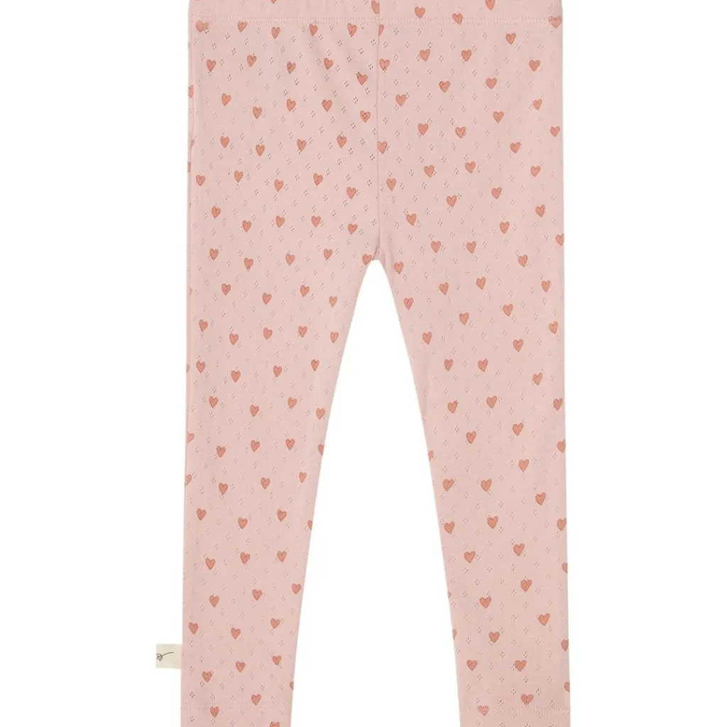 Kalle GOTS Hjärtmönstrade Leggings Aprikosfärgad>Buddy & Hope Hot