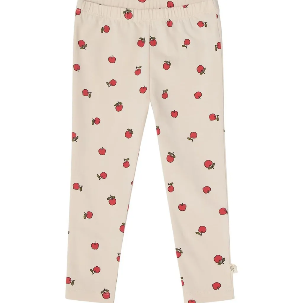 Kalle GOTS Mönstrade Leggings Med Äpplen Gräddvit>Buddy & Hope Discount