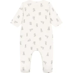 Kanin Mönstrad Rörstickad Onesie Marshmallow Grey>Petit Bateau Best