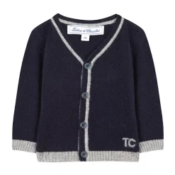 Kashmir Cardigan Marinblå>Tartine et Chocolat Discount