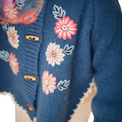 Khella Stickad Cape För Baby Ink Blue>Louise Misha Clearance