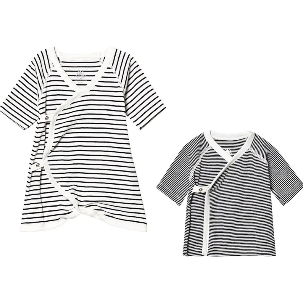 Kimono Baby-Set Marshmallow White/Smoking Blue>Petit Bateau Best