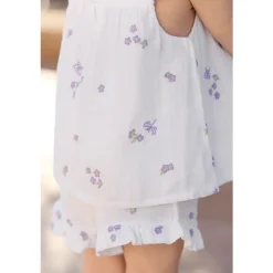 Klädset Med Broderade Blommor Blanc>Tartine et Chocolat Online