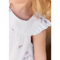 Klädset Med Broderade Blommor Blanc><noscript><img width=