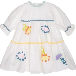Klänning Med Brodyr Elfenbensvit>Stella McCartney Kids Outlet