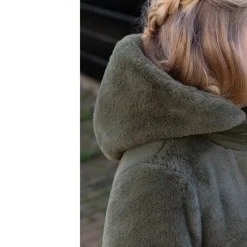 Konstpälsjacka Khaki><noscript><img width=