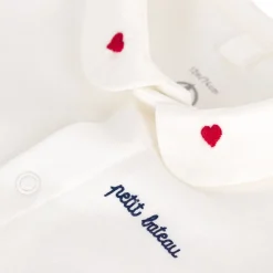 Kortärmad Baby Body Med Krage Marshmallow><noscript><img width=