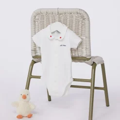 Kortärmad Baby Body Med Krage Marshmallow><noscript><img width=
