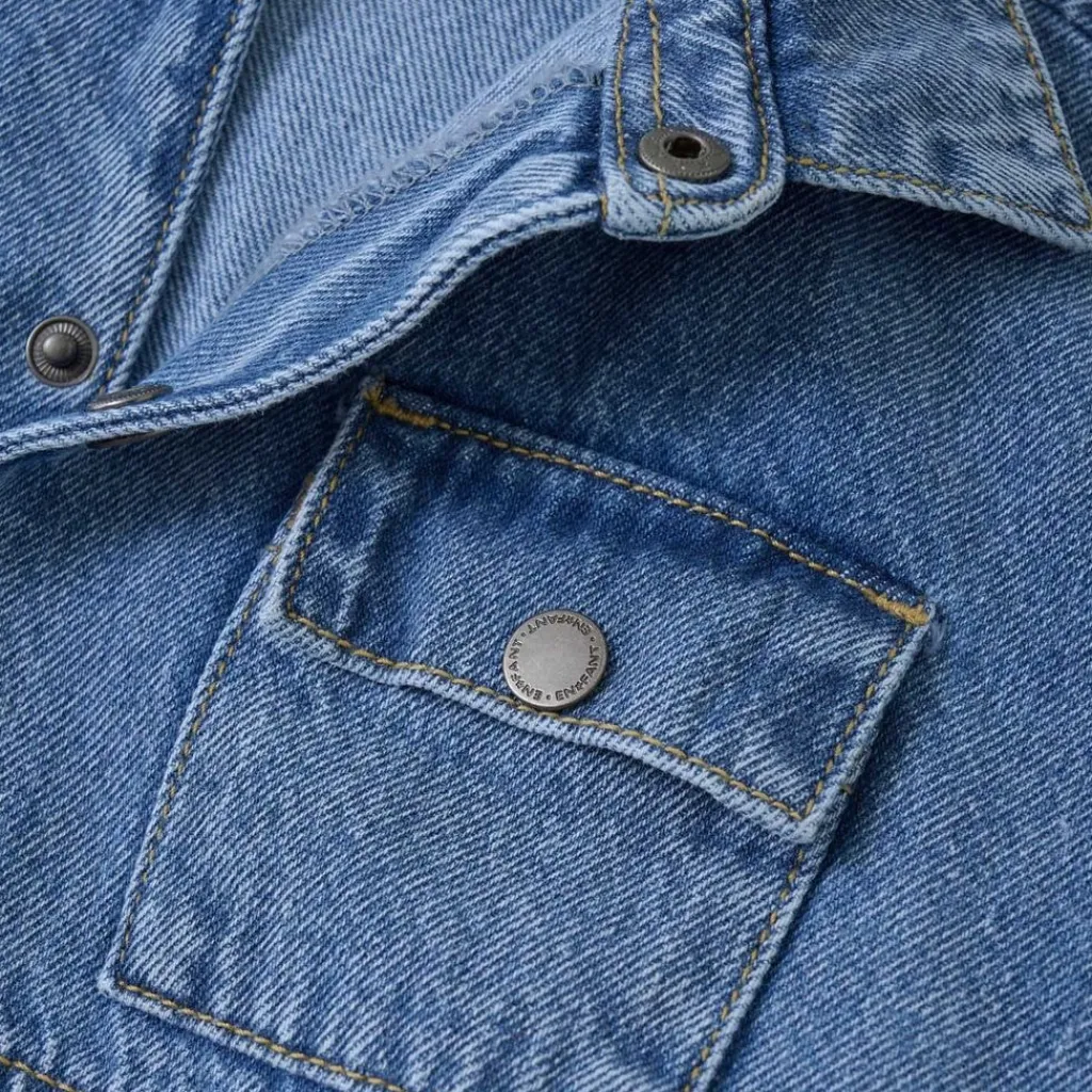 Kortärmad Jeansskjorta Light Denim Blue>EnFant Best