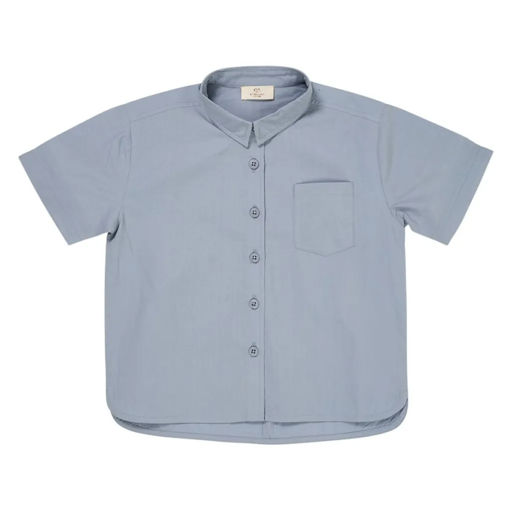 Kortärmad Poplinskjorta Dusty Blue>Copenhagen Colors Clearance