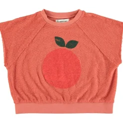 Kortärmad Sweatshirt Med Tryck Terracotta>Piupiuchick Hot