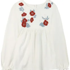 Krämfärgad Blus med Blomsterbroderi>Tartine et Chocolat Sale