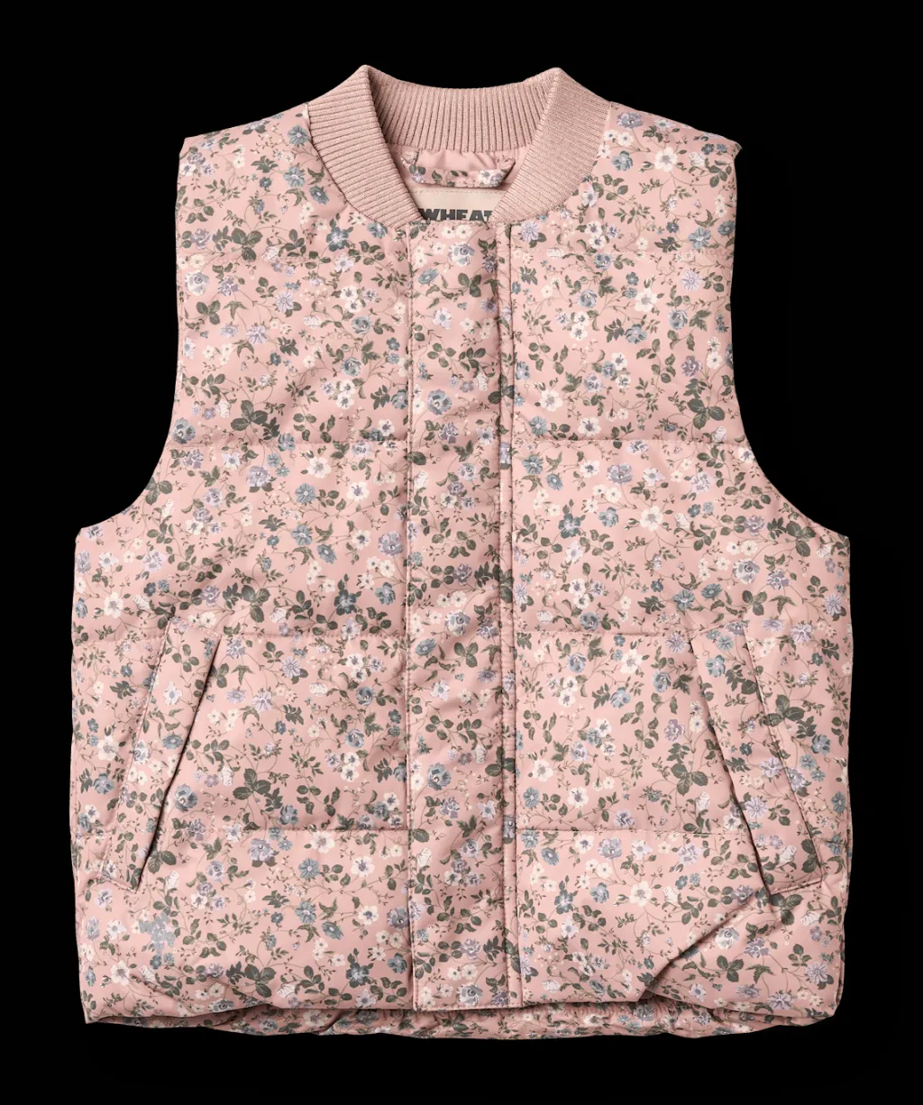 Lakas Vadderad Väst Rose Powder Flowers>Wheat New