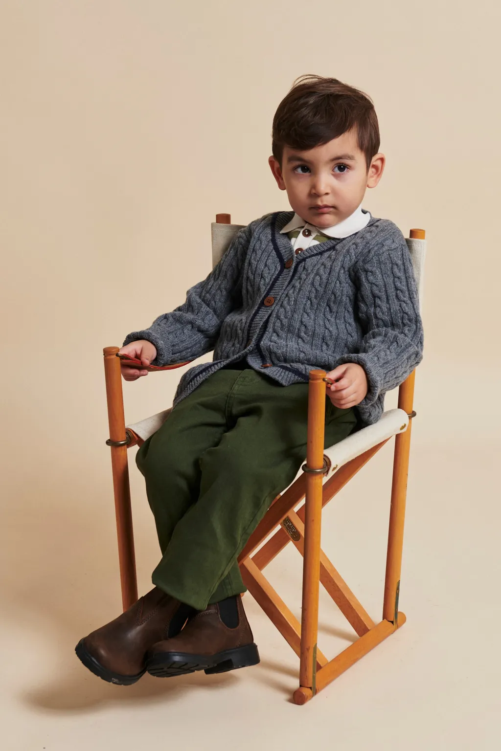 Lambswool Grandad Cardigan Dark Grey Navy>Copenhagen Colors Sale